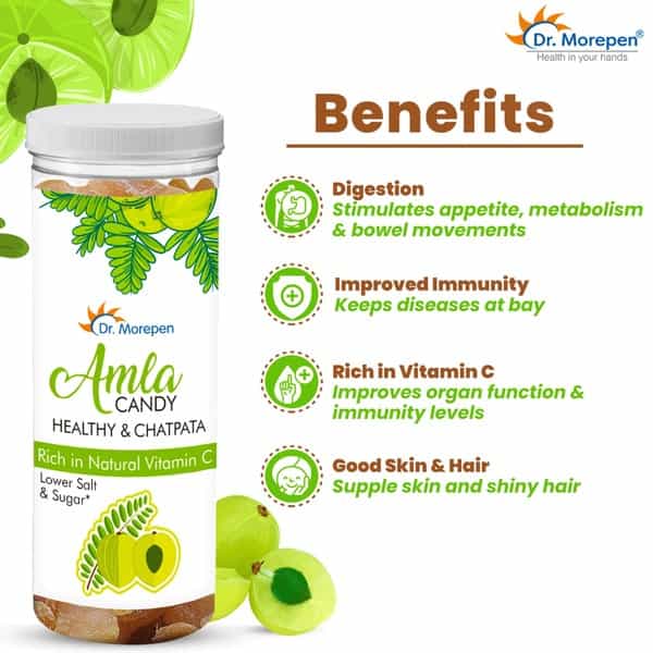 Dr. Morepen Amla Candy | For Adult | Rich In Vitamin C | Healthy & Chatpata | Bottle | 200 Gm