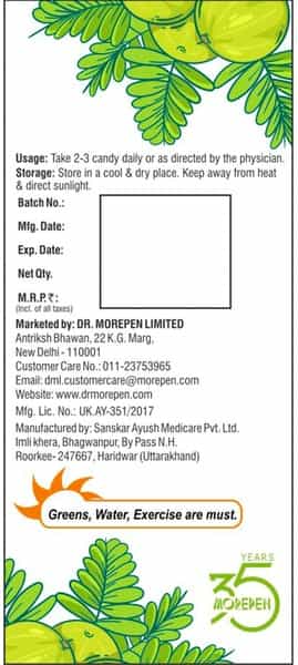 Dr. Morepen Amla Candy | For Adult | Rich In Vitamin C | Healthy & Chatpata | Bottle | 200 Gm