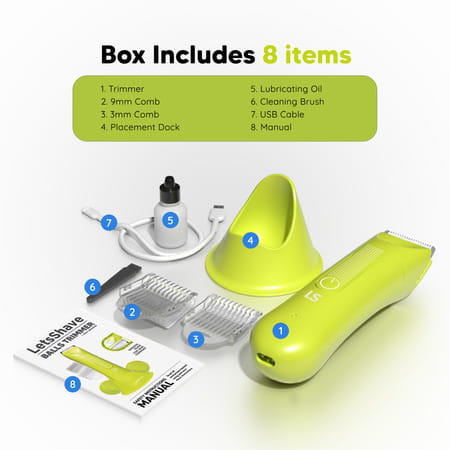 Letsshave Trimmer Men For Private Parts | Waterproof | Skin-Safe Ceramic Blades | Led Spotlight