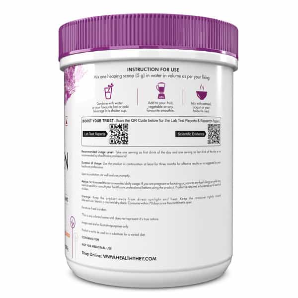 Healthyhey Hydrolyzed Marine Collagen With Hyaluronic Acid Unflavoured 200G