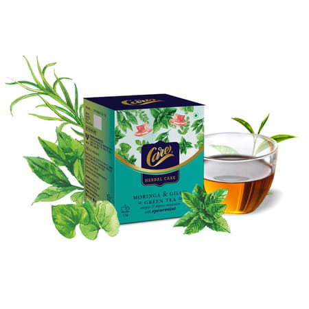 Care Moringa | Giloy With Spearmint Greentea (20 Tea Bags) And Moringa | Giloy | Pack Of 40 Tea Bags