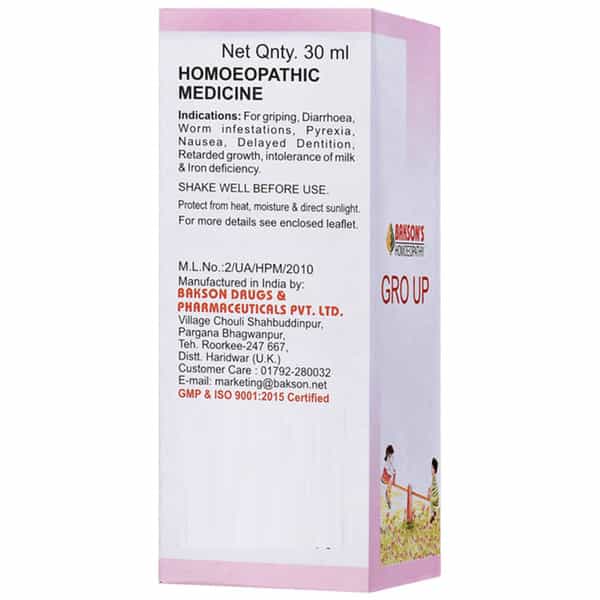 Dr Bakshi's Bakson Homoeopathy Gro Up Drops 30 Ml