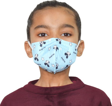 Advind Healthcare Smog Guard N95 Kids Mask Without Valve (4-12 Years Kids) - Blue Mickey Pack Of 3