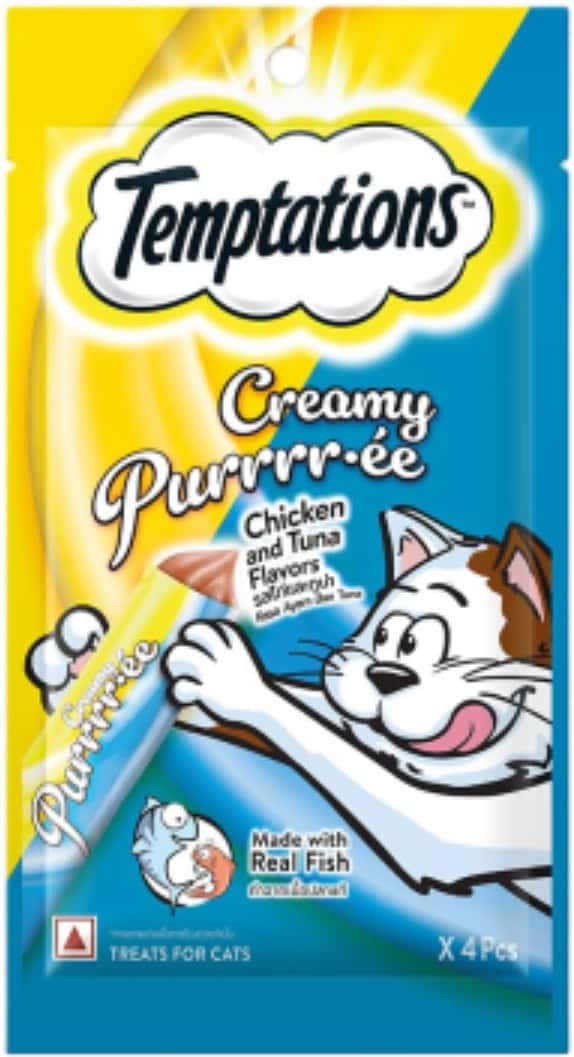 Temptations Creamy Purrrrr Ee Lickable Cat Treats | Chicken & Tuna Flavour | 24 48g