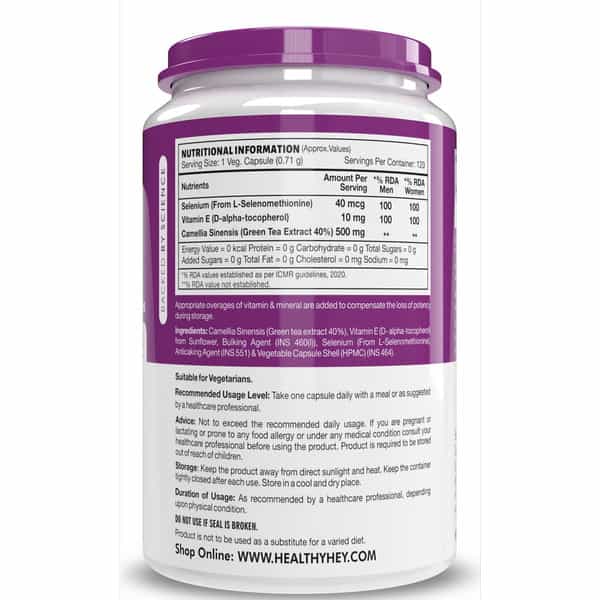 Healthyhey Nutrition Selenium+ Natural Vitamin E 120 Veg Capsules