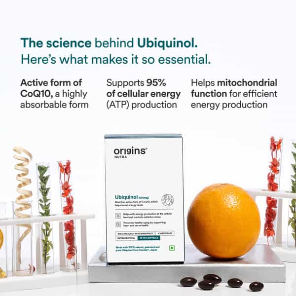 Origins Nutra Ubiquinol (100Mg) | Boost Energy | Supports Heart & Healthy Ageing 28 Soft Gels