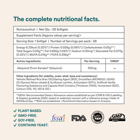 Origins Nutra Ubiquinol (100Mg) | Boost Energy | Supports Heart & Healthy Ageing 28 Soft Gels