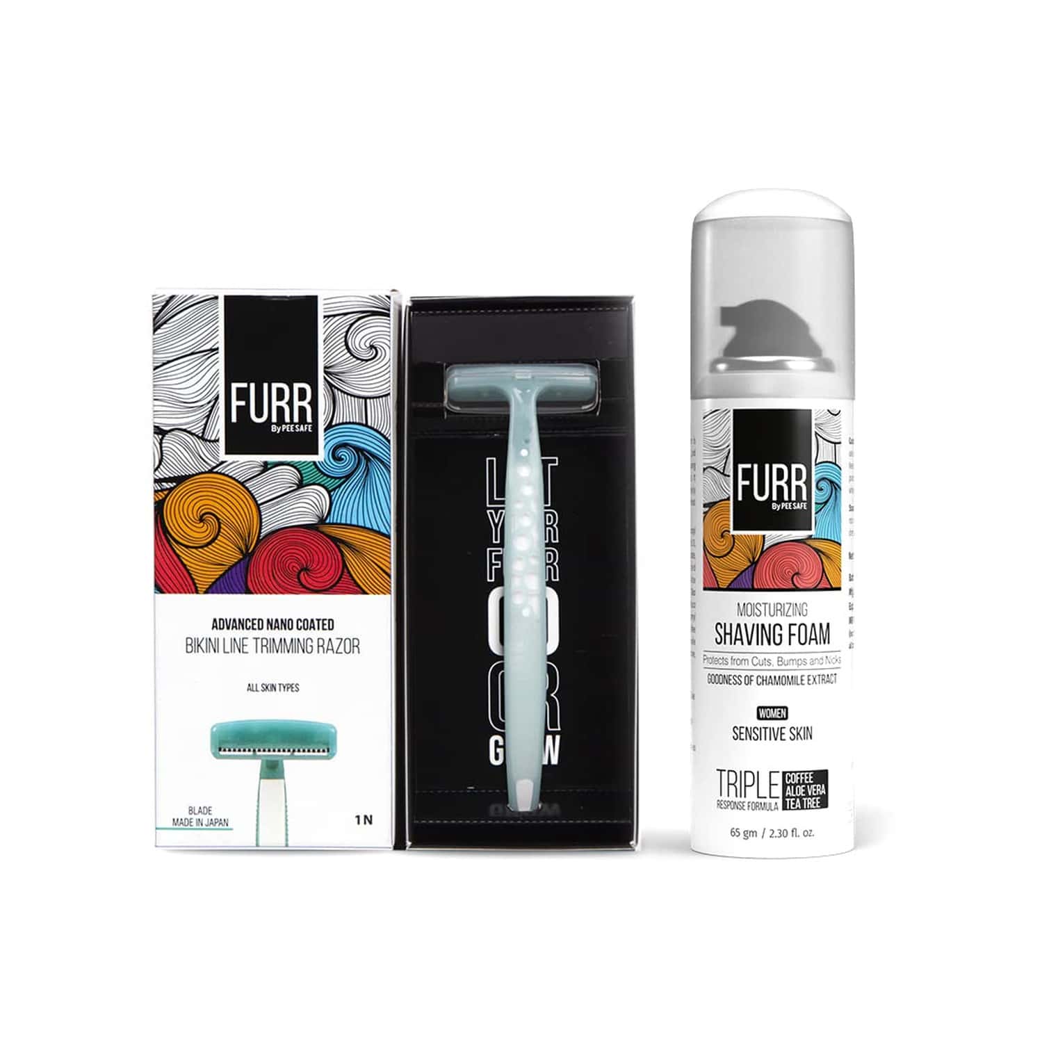 Furr By Pee Safe Bikini Line Trimming With Shaving Foam For Women (2 Items In The Set)