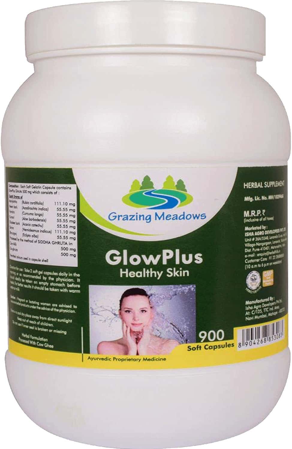 Buy GRAZING MEADOWS GLOW PLUS 900 CAPSULES | AYURVEDIC HERBAL FOR ...