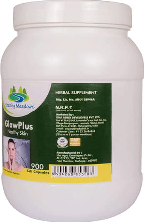 Grazing Meadows Glow Plus 900 Capsules Herbal Formulation For Healthy Smooth And Blemish Free Skin