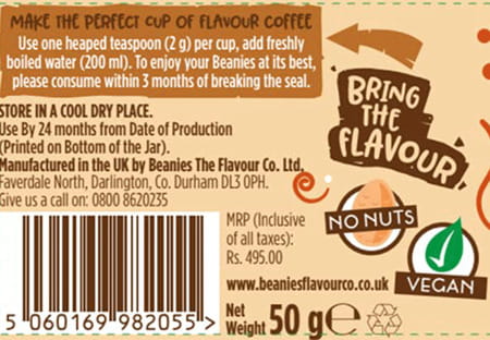 Beanies Flavoured Instant Coffee - Cinnamon Hazelnut 50g