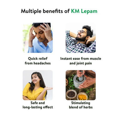 Kerala Ayurveda Km Lepam 20 Gm Ayurvedic Headache Relief Balm Herbal Pain Relief Balm