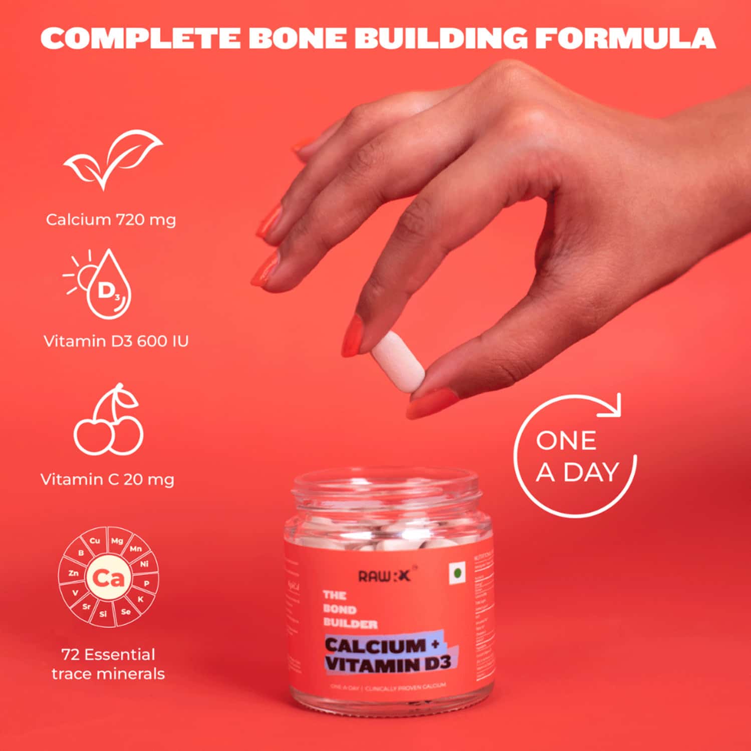 Buy RAWRX VEGAN OMEGA 3 (60 TABS) + CALCIUM AND D3 (30 TABS) Online