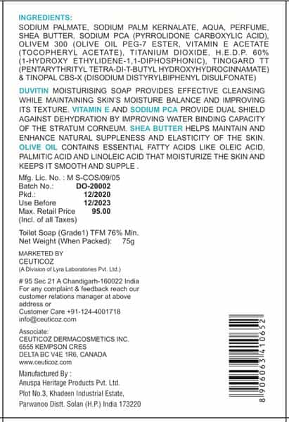 Ceuticoz Duvitin Soap - 75 Gm