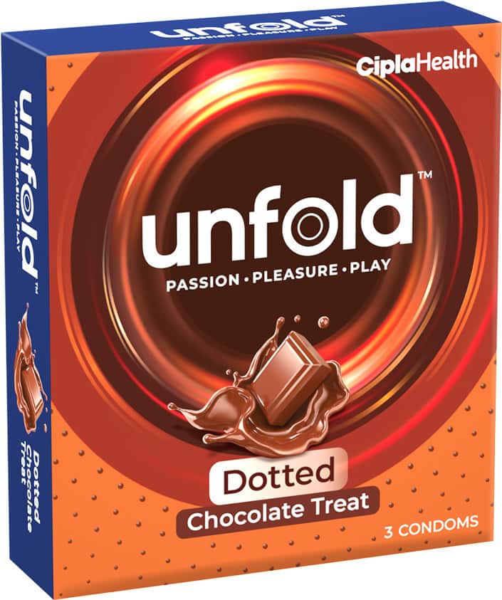 Unfold Dotted Chocolate Treat Box Of 3 Condoms
