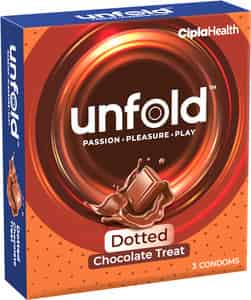 Unfold Dotted Chocolate Treat Box Of 3 Condoms