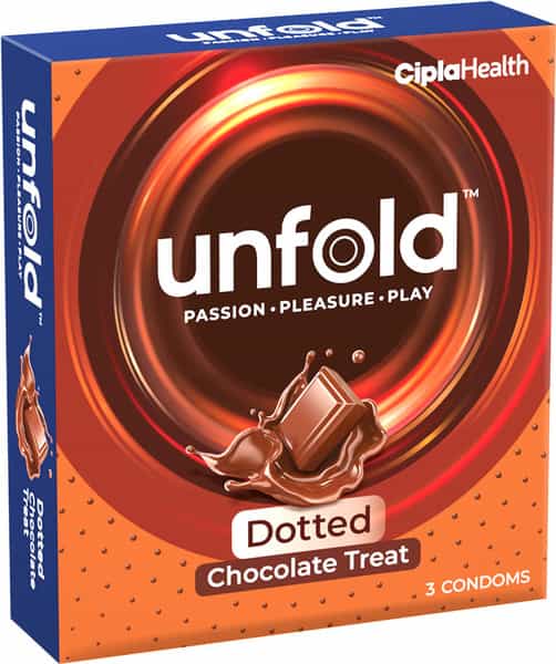 Unfold Dotted Chocolate Treat Box Of 3 Condoms
