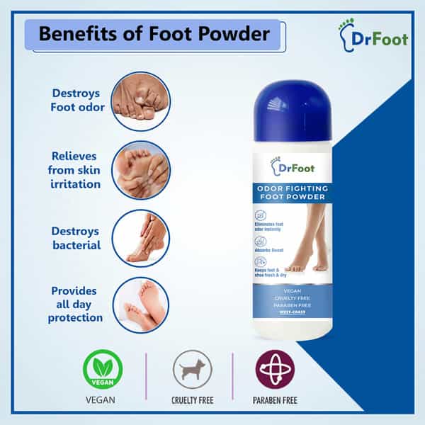 Dr Foot Odor Fighting Foot Powder Eliminates Foot Odor Instantly 100Gm