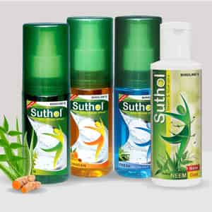 Boroline Suthol Neem Gel 100 Ml + Neem Spray 100 Ml + Chandan 100 Ml + Fresh 100 Ml