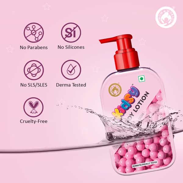 Mom & World Kidsy Bubble Gum Moisturising Body Lotion For Kids With Shea And Kokum Butter 235 Ml