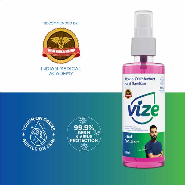 Vize Hand Sanitizer With 70% Isopropyl Alcohol Ip - 100Ml Spray