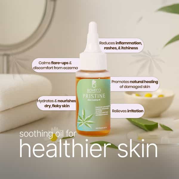 Boheco Pristine Ayurvedic Body & Scalp Oil With Vijaya | Soothes Itching | Helps With Eczema | 50 Ml