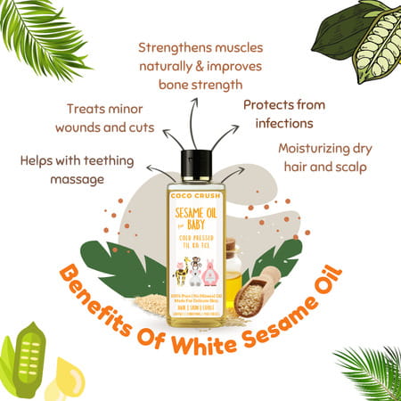Cold Pressed Sesame Oil For Babies | Pure & Organic Hair And Body Massage Oil - 100ml