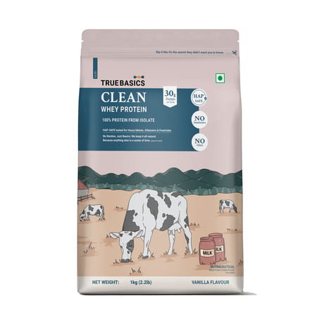 Truebasics 100% Whey Isolate (Vanilla | 1kg) | 30g Protein Per Scoop