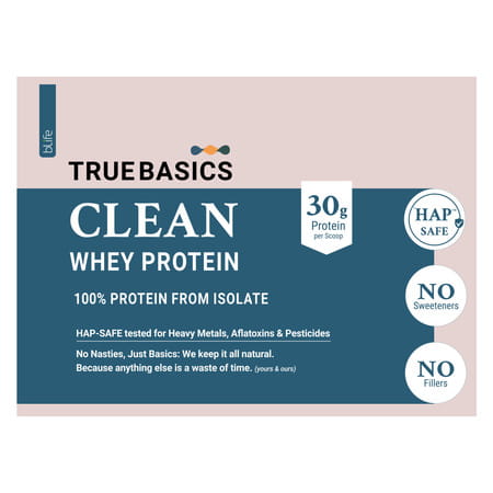 Truebasics 100% Whey Isolate (Vanilla | 1kg) | 30g Protein Per Scoop