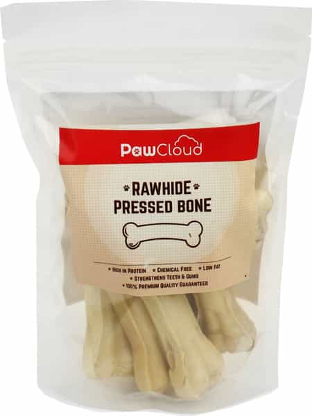 Pawcloud Rawhide Pressed Dog Bones Dog Bone Treat 3 Inches 850 Gm (Approx 34 Pieces)