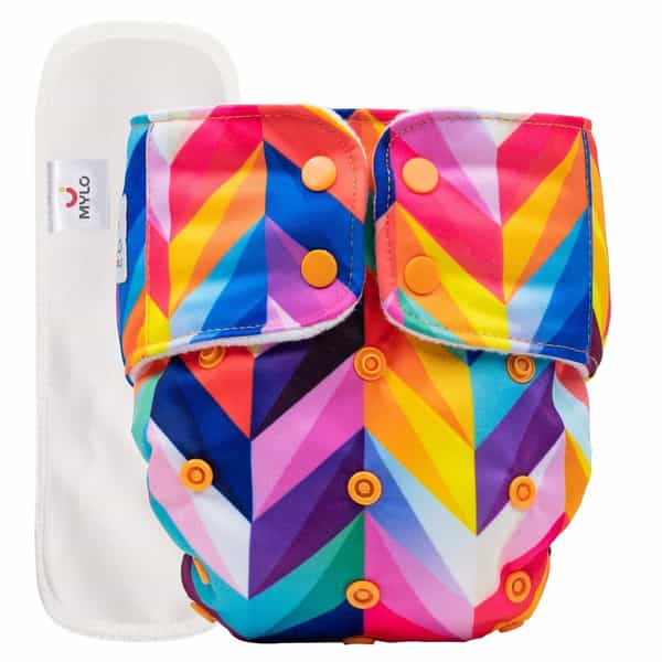 Mylo Adjustable & Reusable Cloth Diaper - Rainbow Print - Pack Of 1