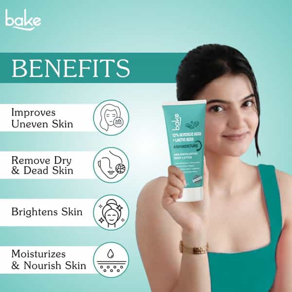 Bake 12% Glycolic & Lactic Body Lotion Spf 30 For Dark Spots & Exfoliation (200Ml)