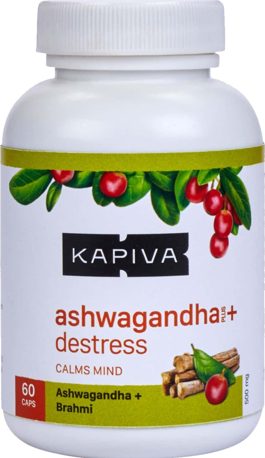 Kapiva Ashwagandha+Destress Capsules - Relieves Stress & Calms Your Mind | 60 Capsules
