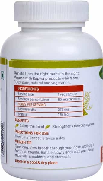 Kapiva Ashwagandha+Destress Capsules - Relieves Stress & Calms Your Mind | 60 Capsules