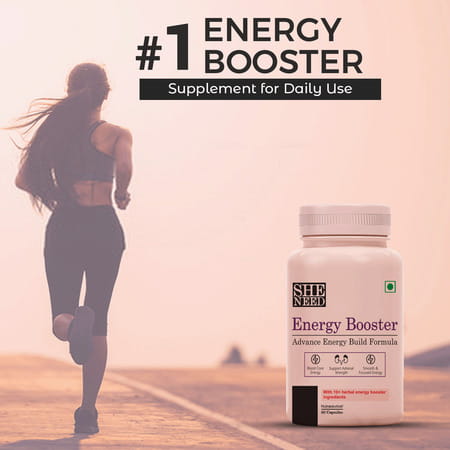 Sheneed Energy Booster Advance Energy Build Formula For Sports With Ashwagandha | Vit-C-60 Capsule