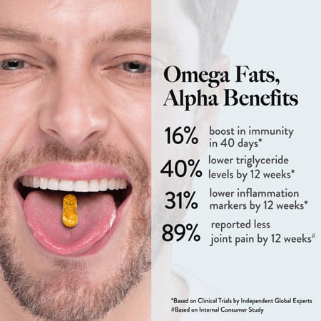 Wellbeing Nutrition Slow Triple Strength Omega-3 Fish Oil | Curcumin Extract For Brain & Heart 60n