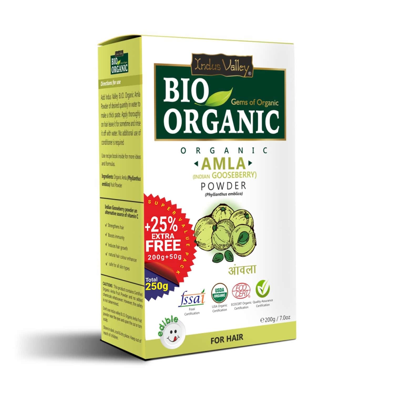 Indus Valley Bio Organic Amla Powder For Hair And Skin-250g