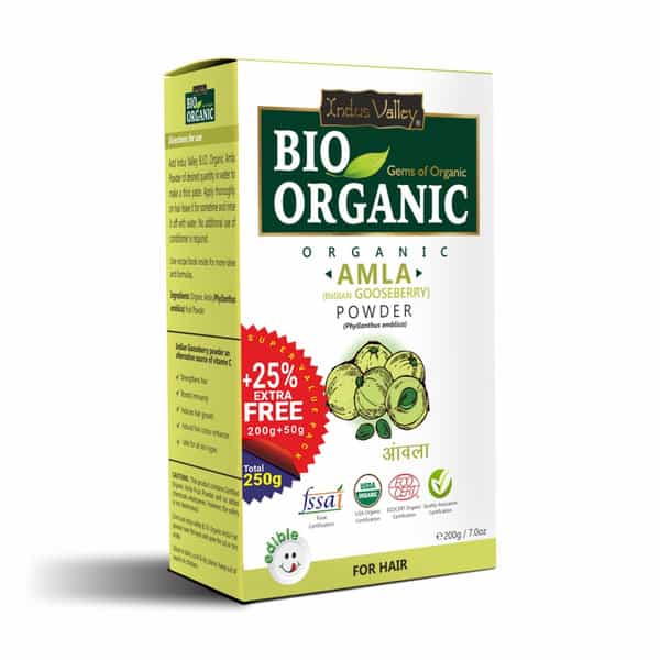 Indus Valley Bio Organic Amla Powder For Hair And Skin-250G