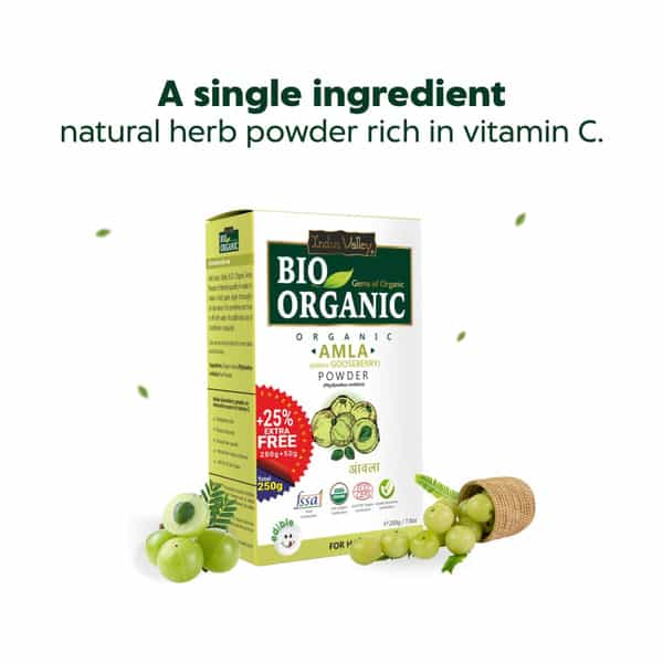 Indus Valley Bio Organic Amla Powder For Hair And Skin-250G