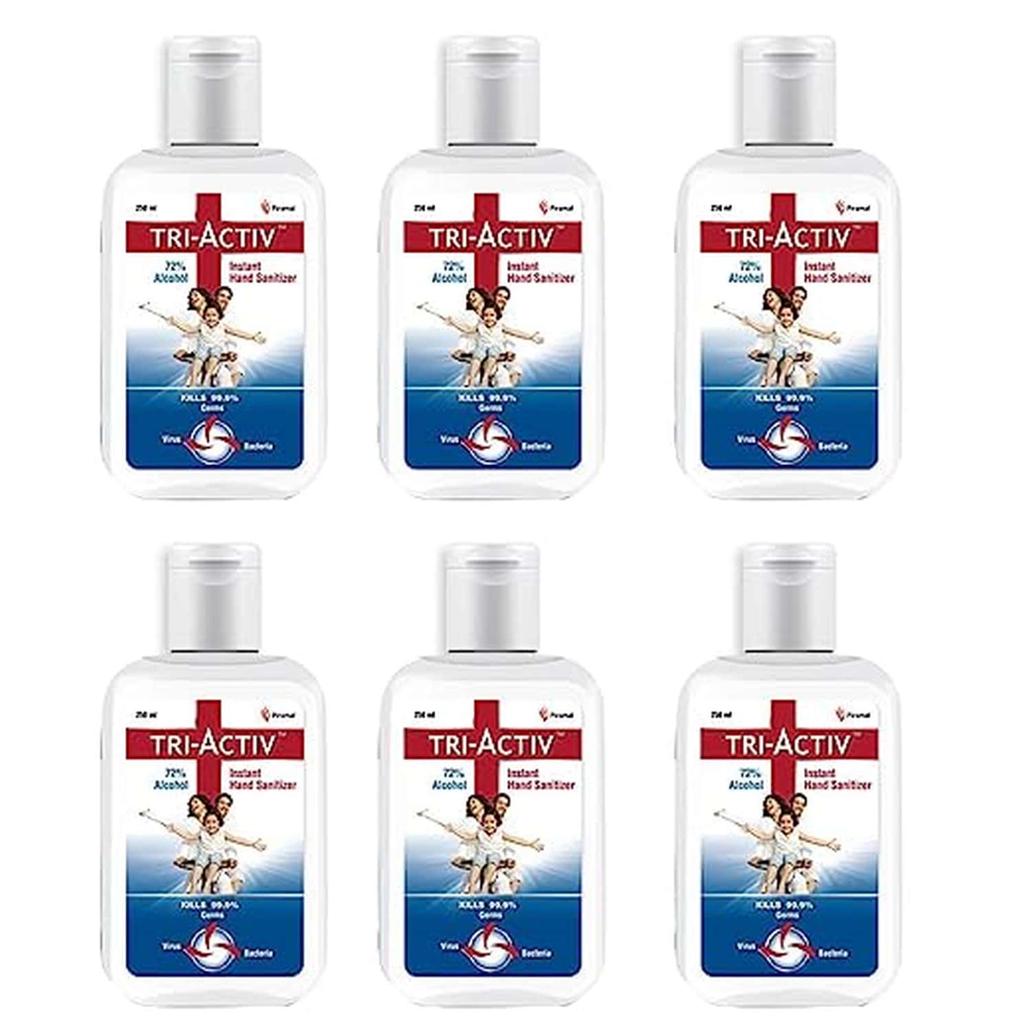 Tri-Activ Hand Sanitizer 250ml (Pack Of 6) | White