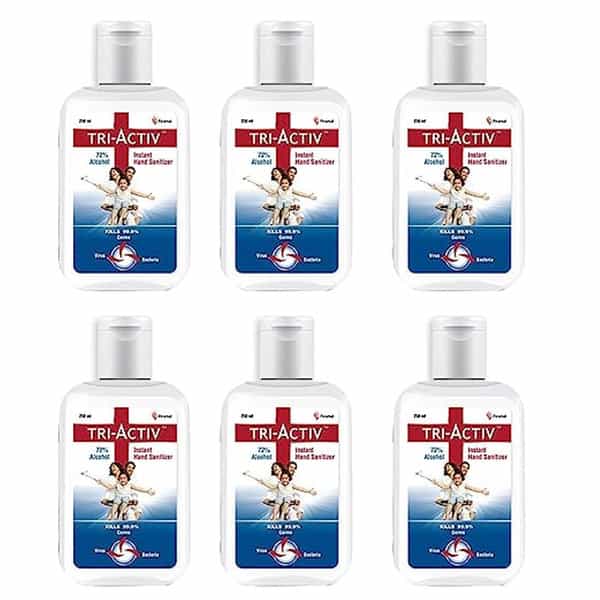 Tri-Activ Hand Sanitizer 250Ml (Pack Of 6) | White