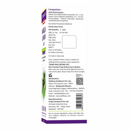 Baidyanath Asli Ayurved Karela Jamun Juice | Control Blood Sugar Naturally - 1 Litre (Pack Of 2)