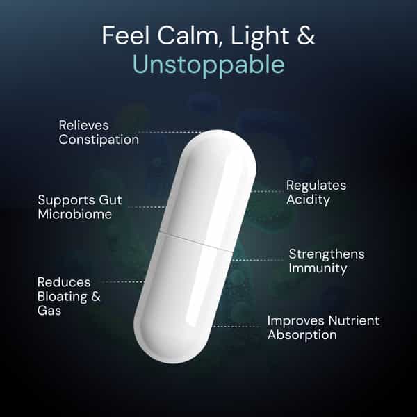 Nutrabay Wellness Pre & Probiotic Digestive Support 50 Billion Cfus - 60 Veg Capsules