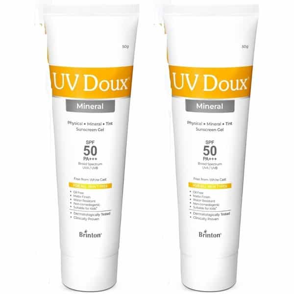 Brinton Uv Doux Spf 50 Pa+++ Mineral Based Sunscreen Gel | 50G X Pack Of 2