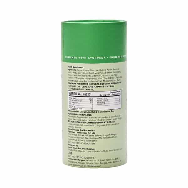 Kapiva Biotin Gummies (Pack Of 60) - Supplement With Aloe Vera For Hair Growth And Healthy Skin