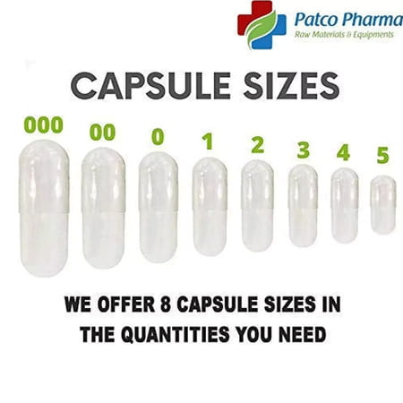 Patco Pharma - Size 0 Green Empty Vegetarian Pill Capsule | Diy Powder Filling (Pack Of 1000)