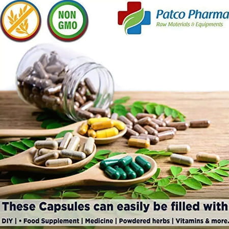 Patco Pharma - Size 0 Green Empty Vegetarian Pill Capsule | Diy Powder Filling (Pack Of 1000)