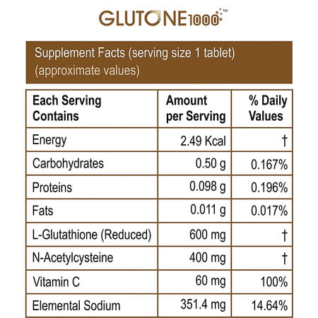 Glutone 1000 & Escor-Z Combo Pack| 15 (6) + 20 (6) Tablets (Orange Flavour)