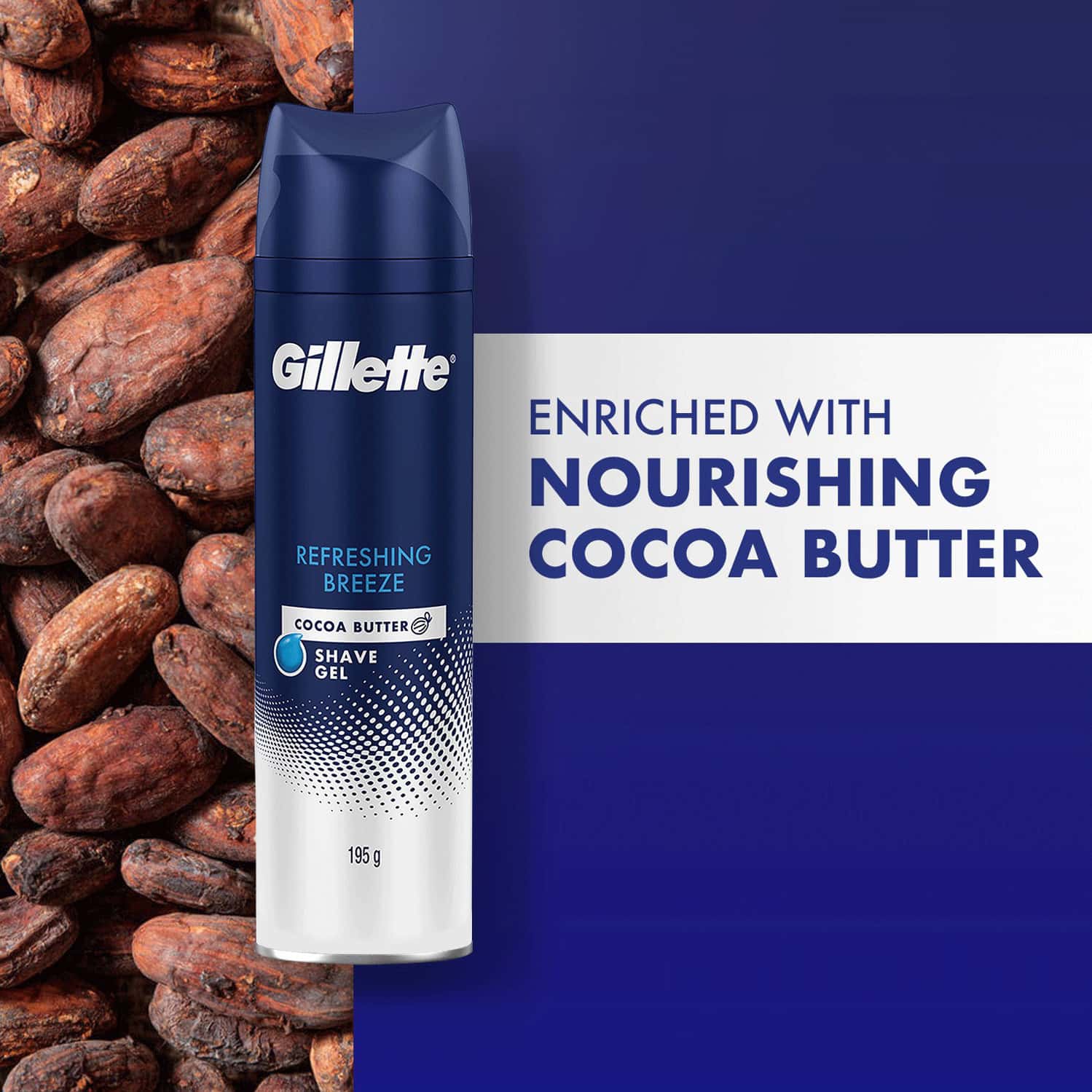 Buy GILLETTE SHAVING GEL REFRESHING BREEZE WITH COCOA BUTTER 200ML