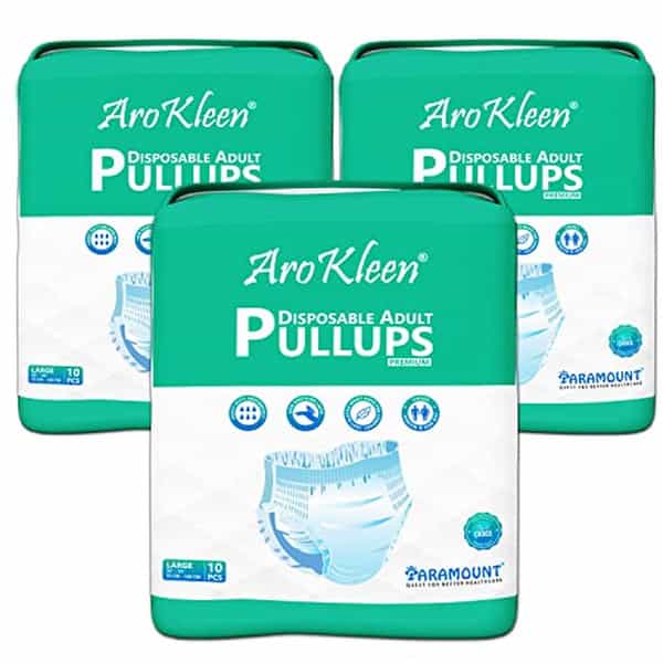 Arokleen Adult Diaper Pull-Ups Large (Waist Size: 75 Cm-140 Cm) 10 Pcs Per Packet Pack Of 3